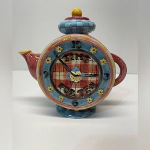 🌹🌹SOLD🌹🌹Vtg. Debbie Mumm Hand Painted Teapot Time for TeaW/Lid SAKURA